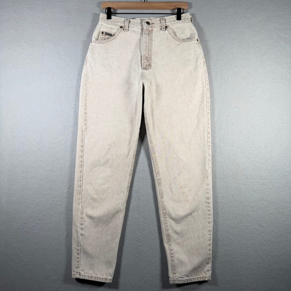 Lee Vintage High Waisted Mom Jeans Tan Tapered Leg Denim Pants 29x29